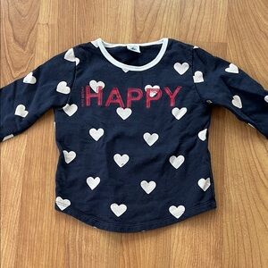 Petit Bateau Navy Heart Long Sleeve sweatshirt